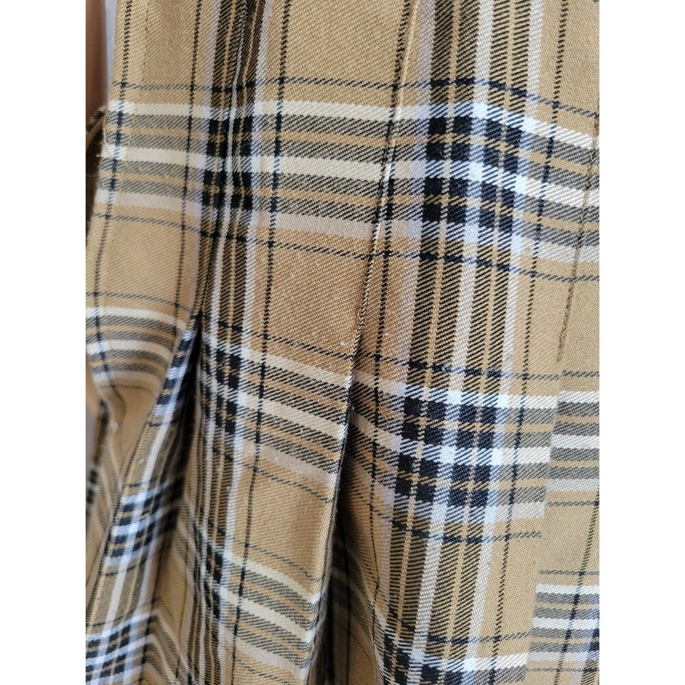 M Wild Fable Tan, Black, White Plaid Pleated Skirt Broken Zipper - Picture 9 of 9